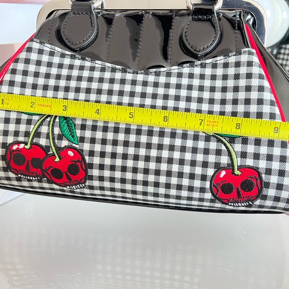 Gingham cherry skull purse - Picture 7 of 8